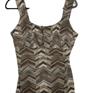 Ann Taylor Brown Chevron Print Sleeveless Camisole